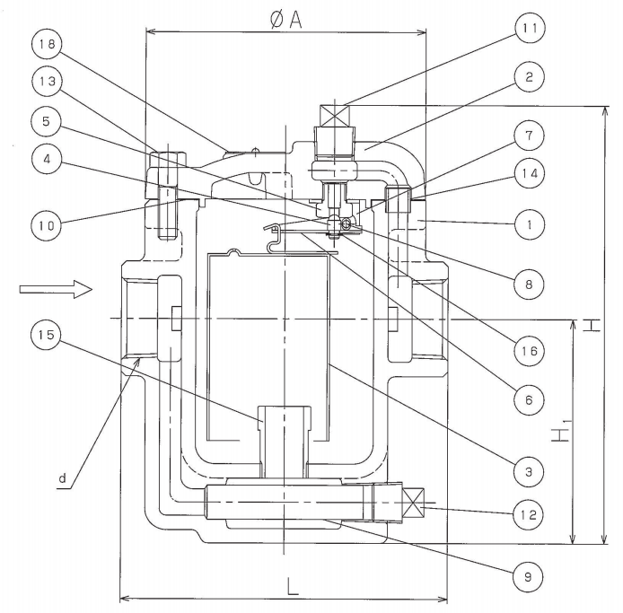 Inverted Bucket Steam Trap with Integral Strainer